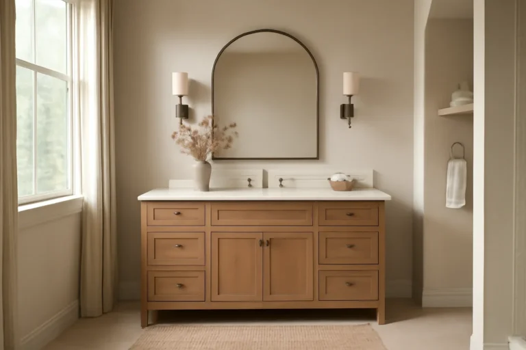Custom Vanity Size Guide planning inspiration with a finished kitchen or bathroom scene