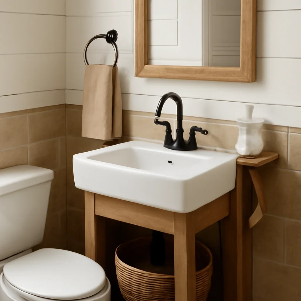 Small Bathroom Ideas for Cottages close-up image showing practical renovation details and materials