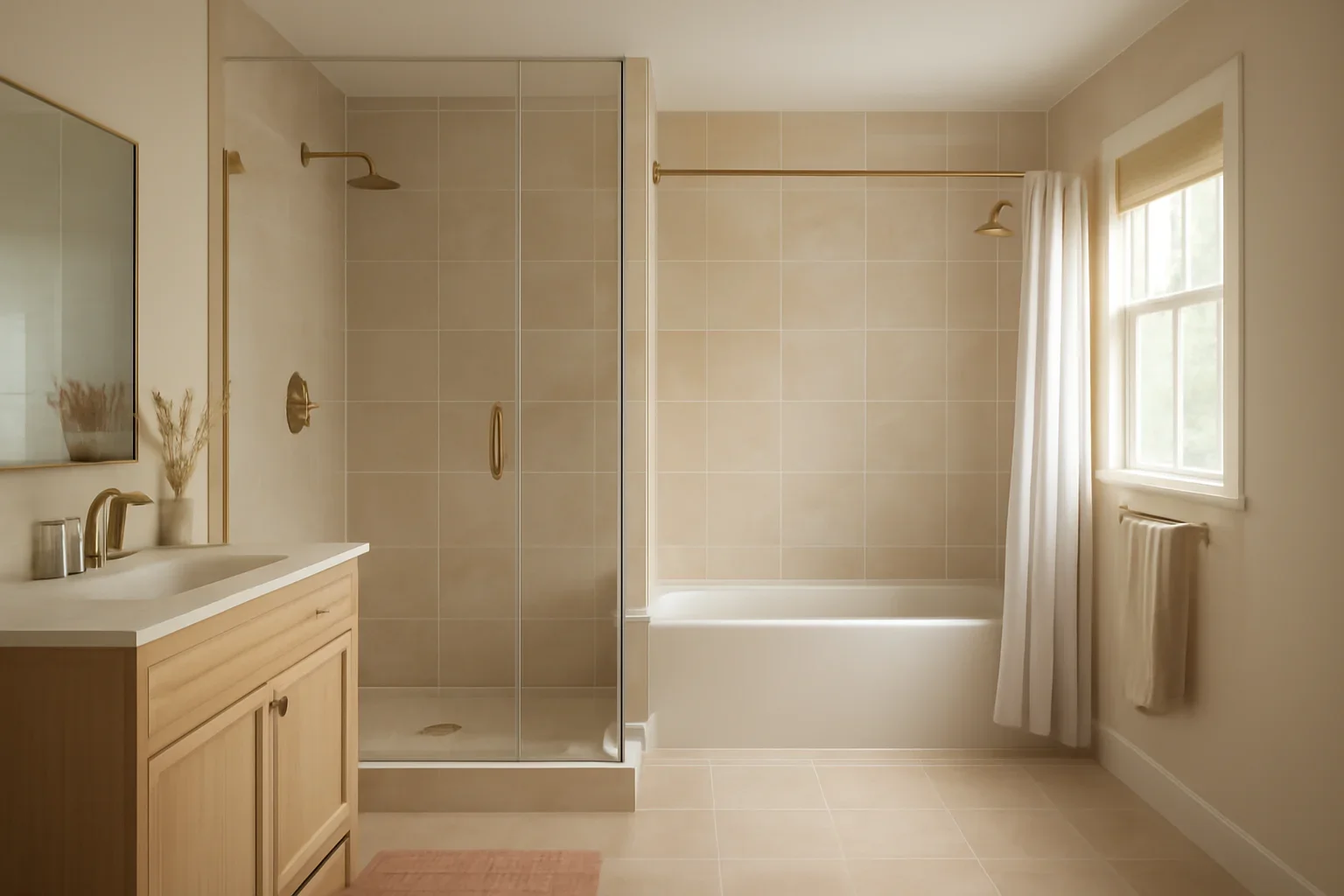 Walk-In Shower vs Tub-Shower Combo planning inspiration with a finished kitchen or bathroom scene