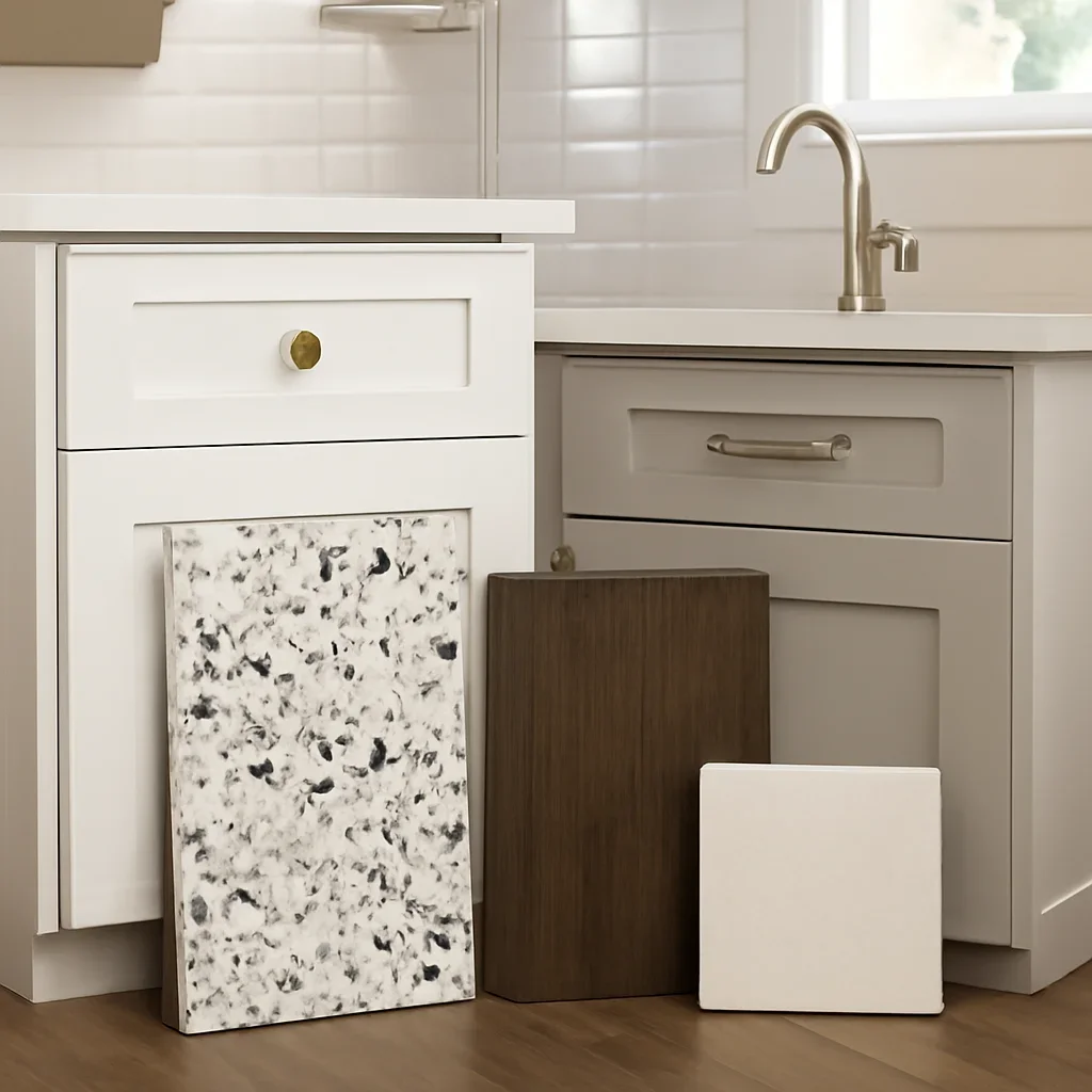 Shanty Bay Kitchen & Bath Refresh materials and finish details shown in a close residential setting