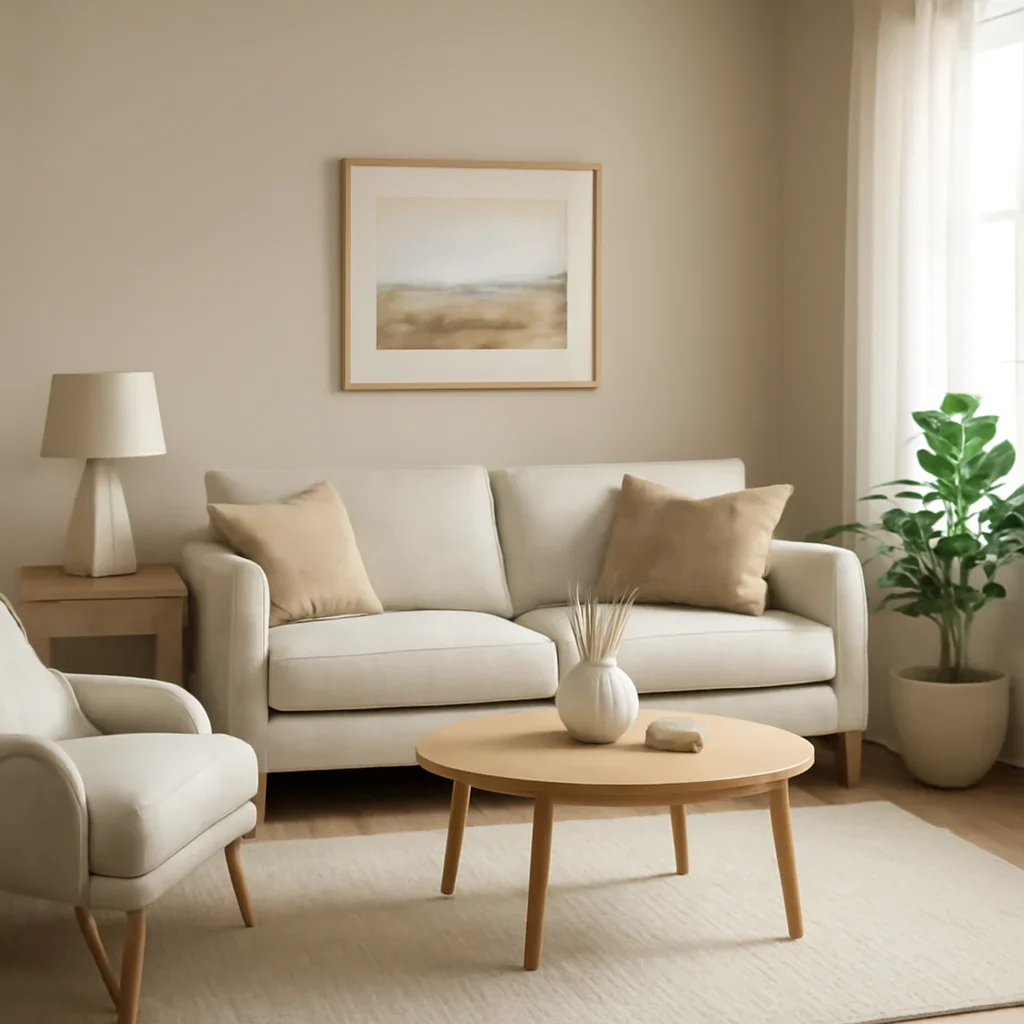Barrie completed room styled for comfortable daily living