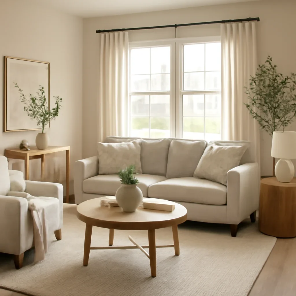 Midland completed room styled for comfortable daily living