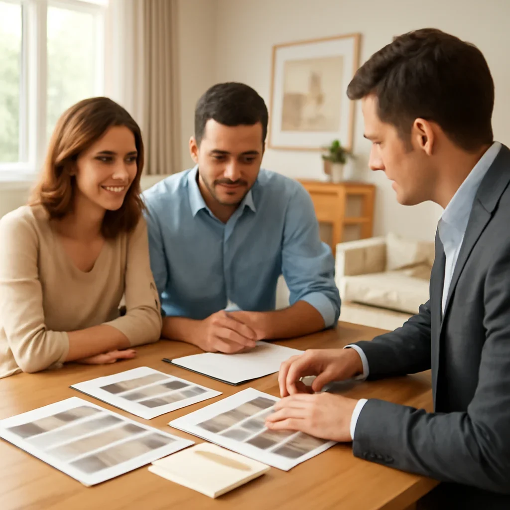 Budgeting & Financing Guide homeowner consultation with notes, samples, and room ideas